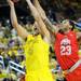 Michigan freshman Mitch McGary looks for a basket around Ohio State sophomore Amir Williams during the first half at Crisler Center on Tuesday, Feb. 5. Melanie Maxwell I AnnArbor.com